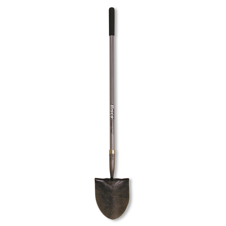 HISCO Round Point Shovel, 48 in L Solid L Handle HI520L